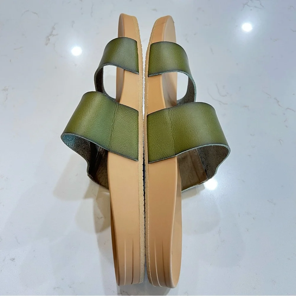 Reef Vista Double Strap Slide Sandals – Green Vegan Leather - Picture 4 of 8